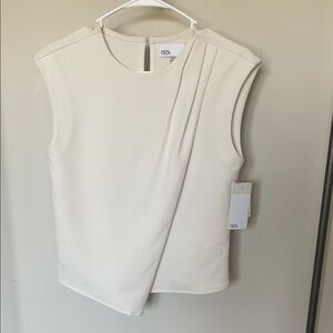 Nordstrom Rack Ivory Sleeveless Top XXS NWT | Minimalist Workwear Blouse